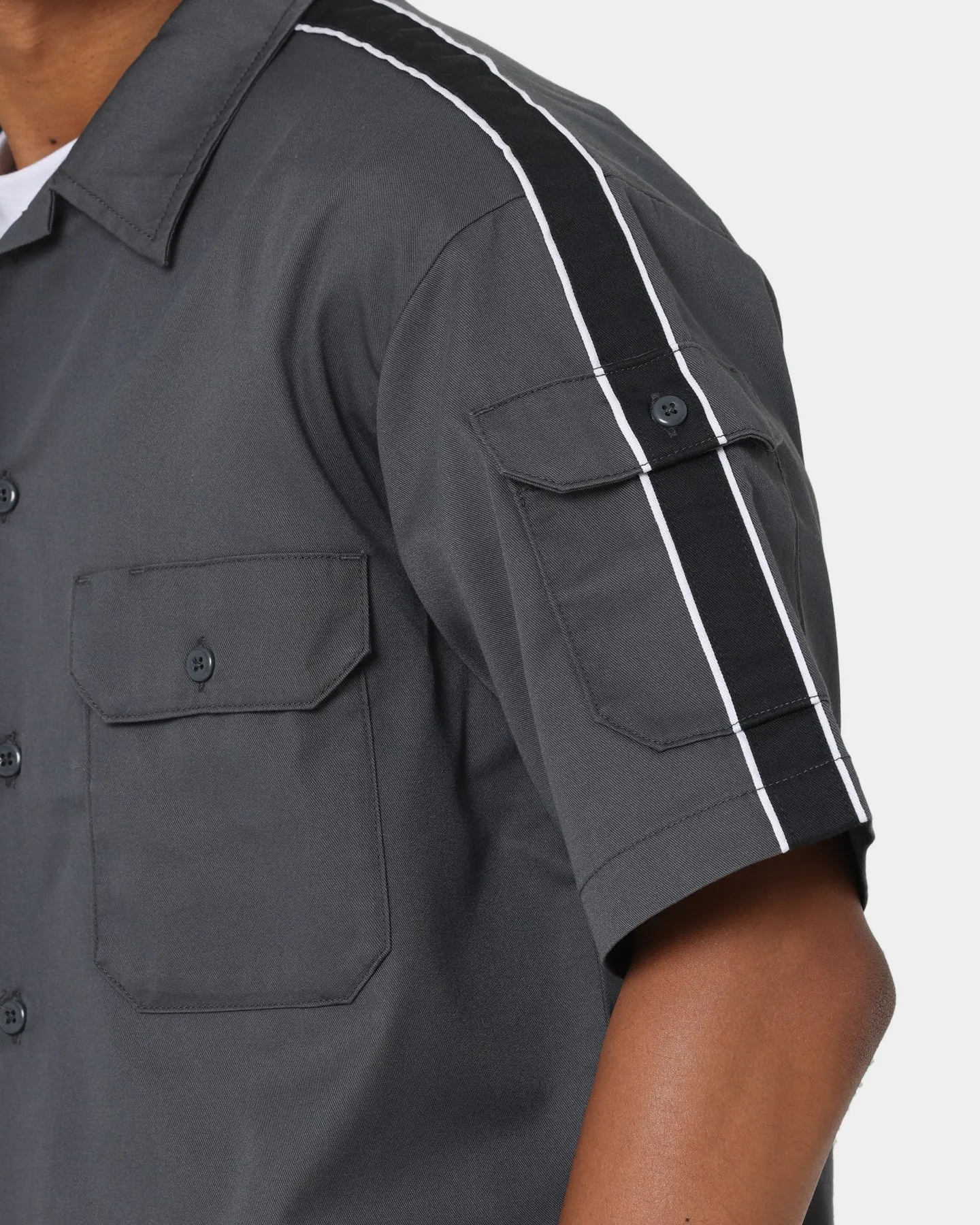 Supreme X Dickies Stripe T-Shirt Charcoal