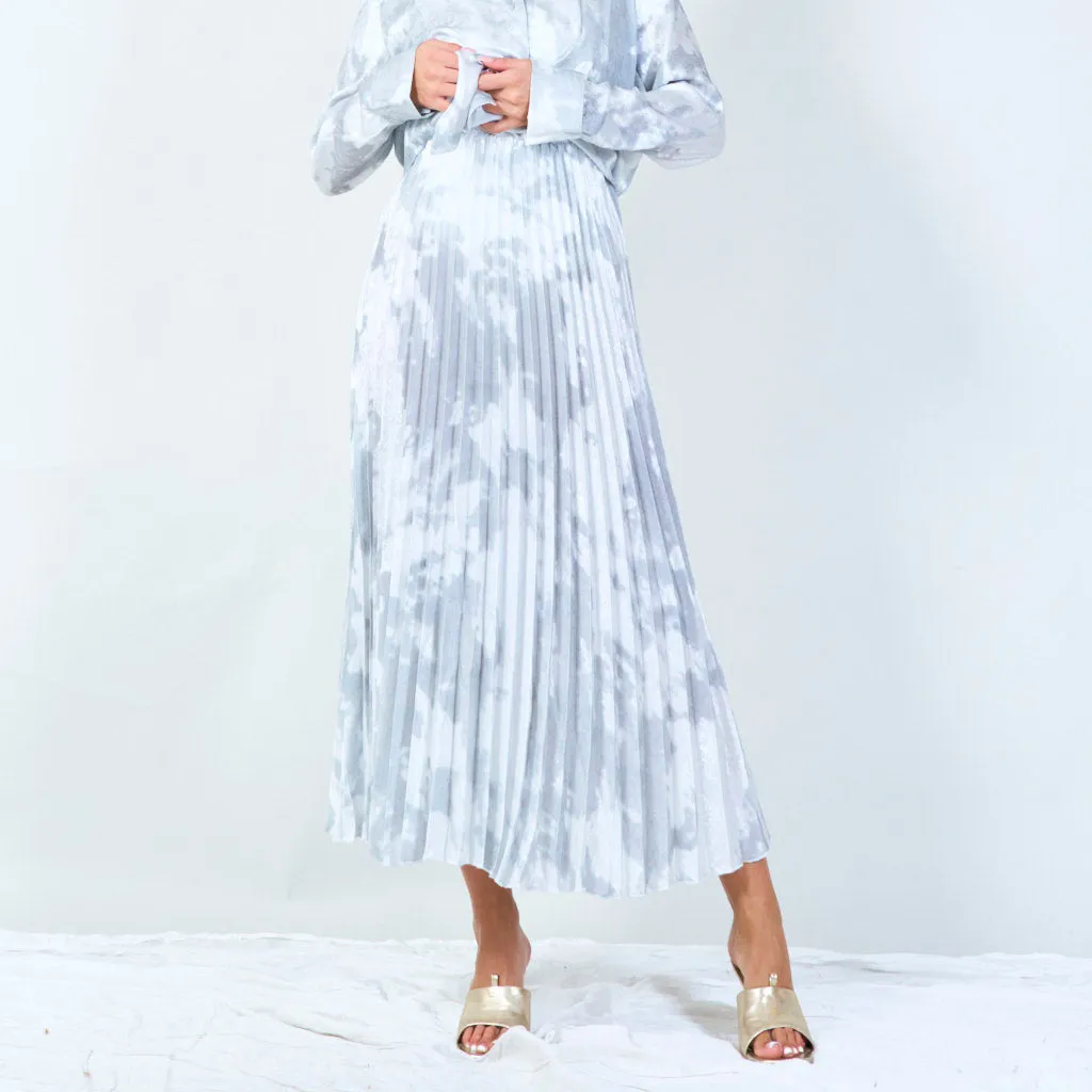 Tie-dye pleated midi skirt wholesale