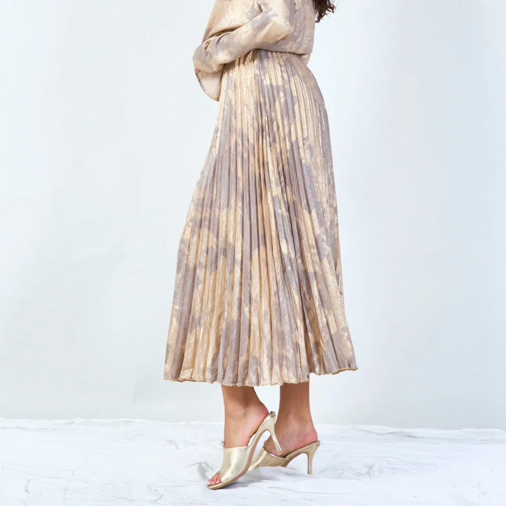 Tie-dye pleated midi skirt wholesale
