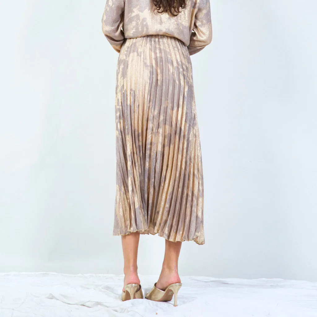 Tie-dye pleated midi skirt wholesale