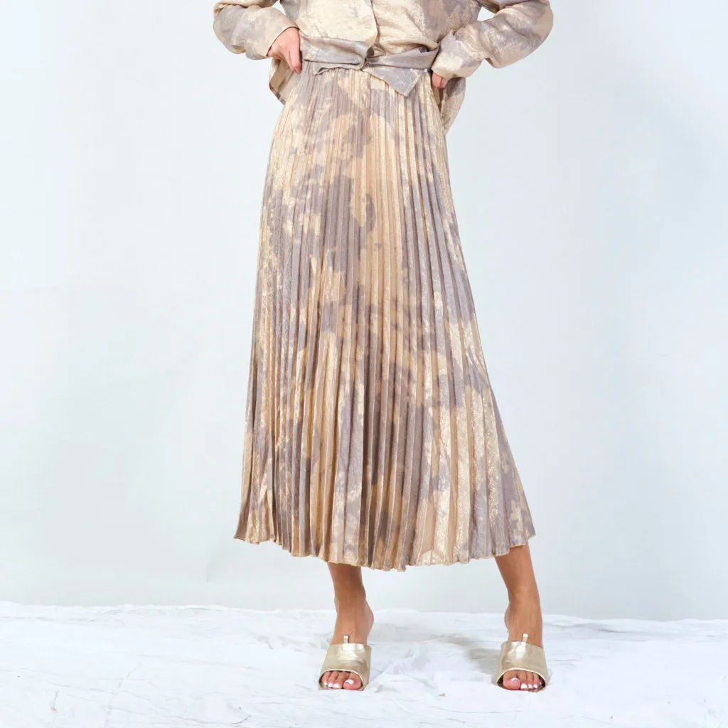 Tie-dye pleated midi skirt wholesale