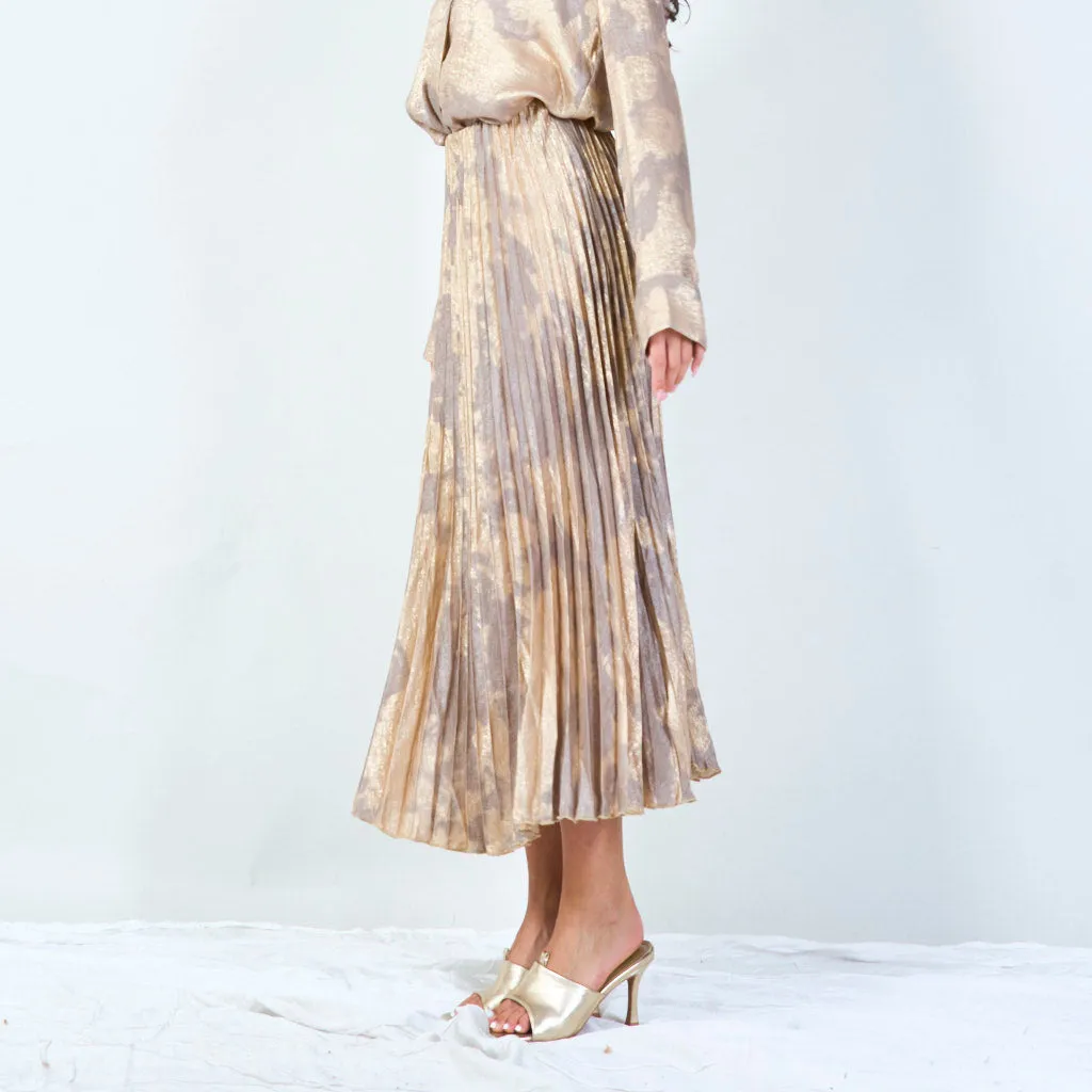 Tie-dye pleated midi skirt wholesale