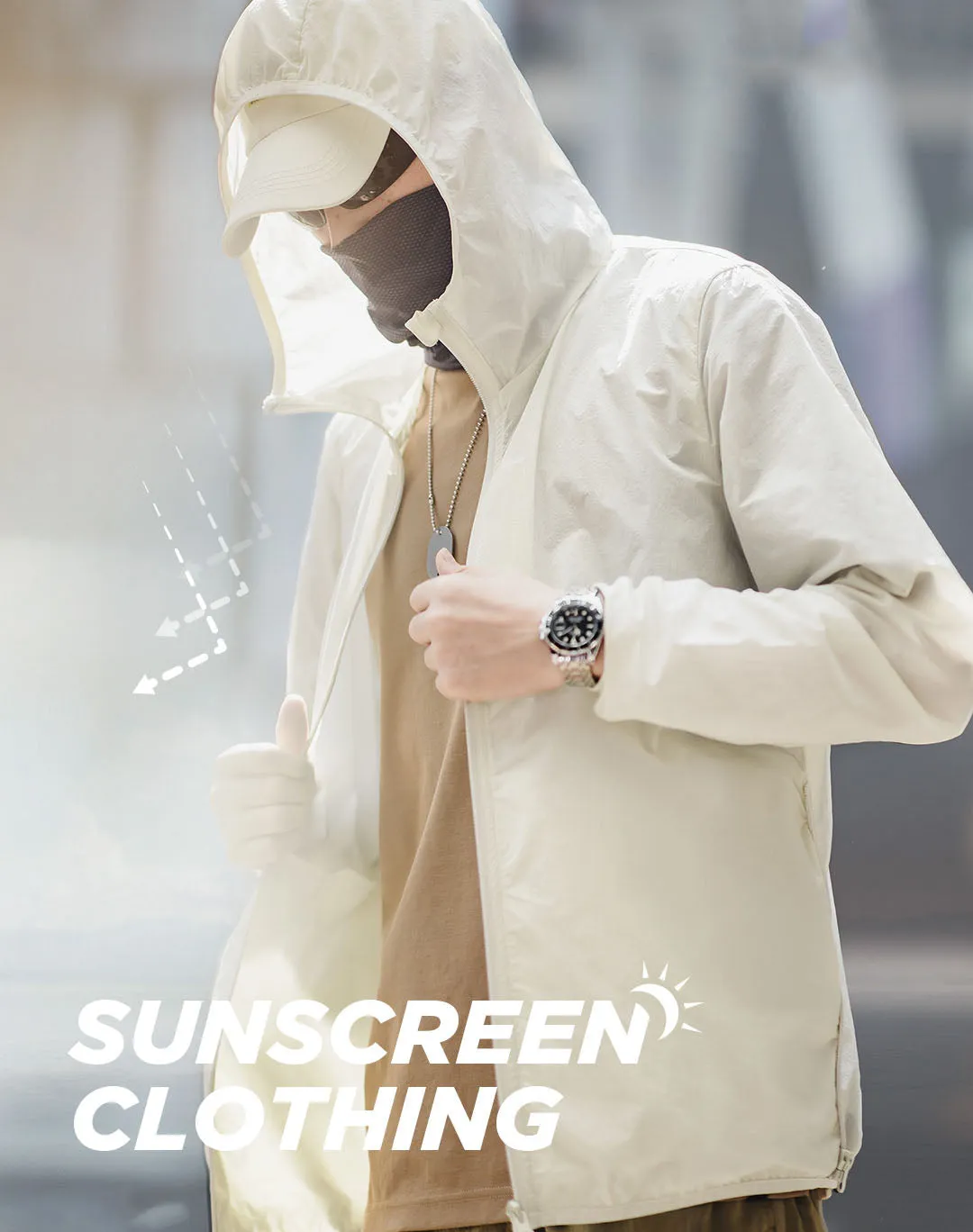 Tooling Light and Breathable UPF50 Portable UV Protection Skin Men's Jacket