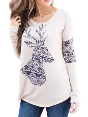 WealFeel Christmas Must Have Deer Print Top