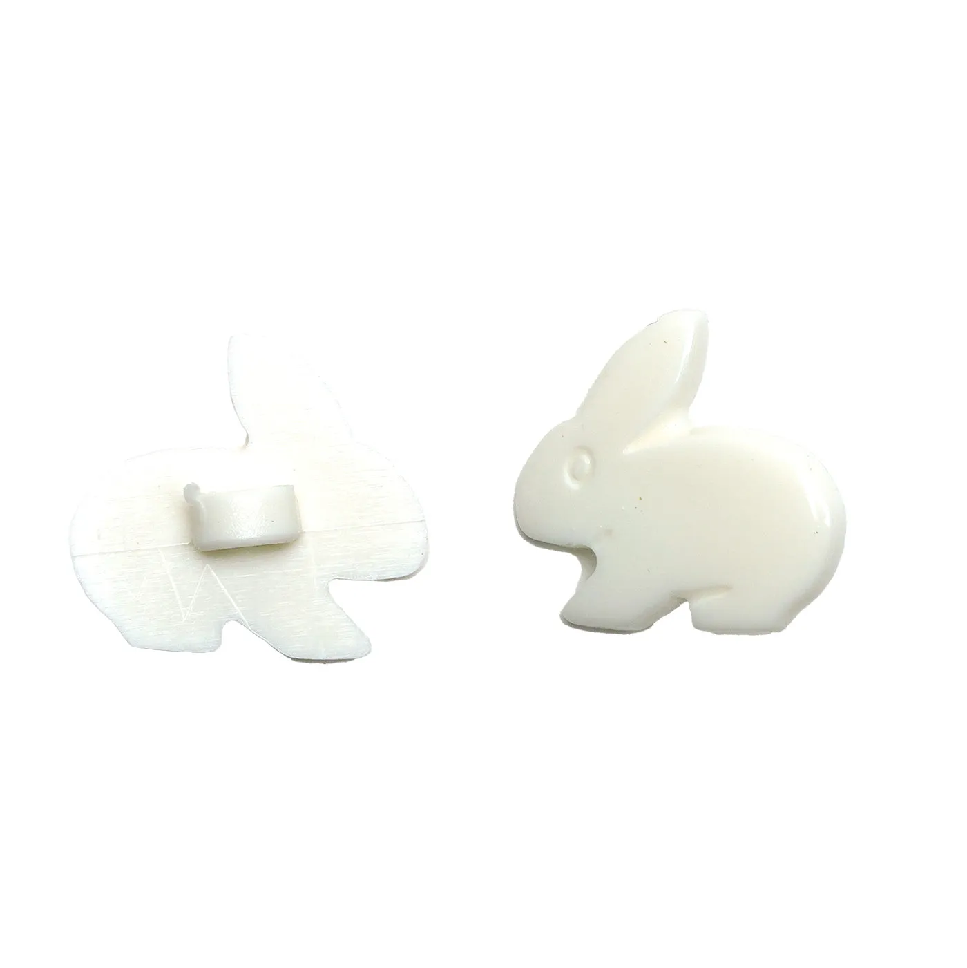 White Plastic Rabbit Baby Buttons - 18mm Shank (5 Pcs)