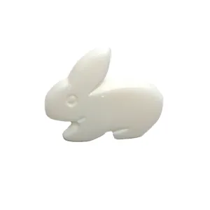 White Plastic Rabbit Baby Buttons - 18mm Shank (5 Pcs)
